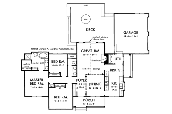Floor Plan - Main Floor for Country House Plan #929-92 - 3 bed, 2 bath