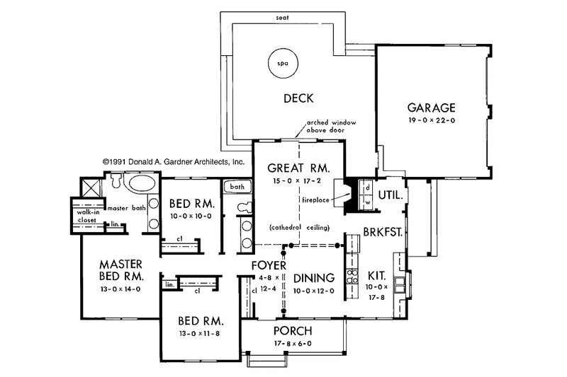 Architectural House Design - Floor Plan - Main Floor for Country House Plan #929-92 - 3 bed, 2 bath