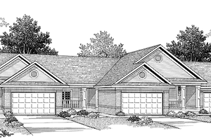 Ranch Exterior - Front Elevation Plan #70-1397