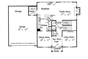 Floor Plan - Main Floor for Colonial House Plan #927-136 - 3 bed, 2.5 bath