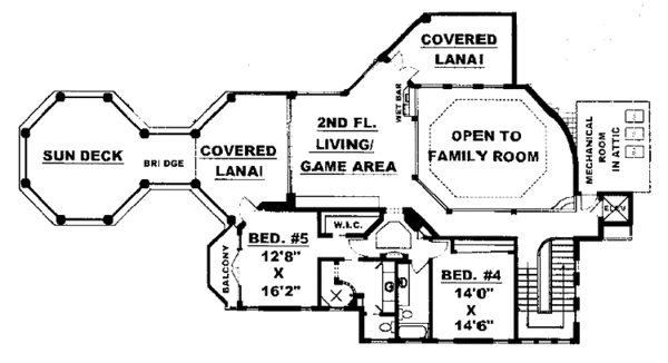 Dream House Plan - Mediterranean Floor Plan - Upper Floor Plan #1017-73