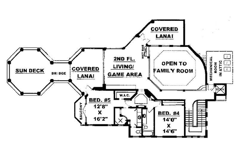 Home Plan - Floor Plan - Upper Floor for Mediterranean House Plan #1017-73 - 5 bed, 5.5 bath