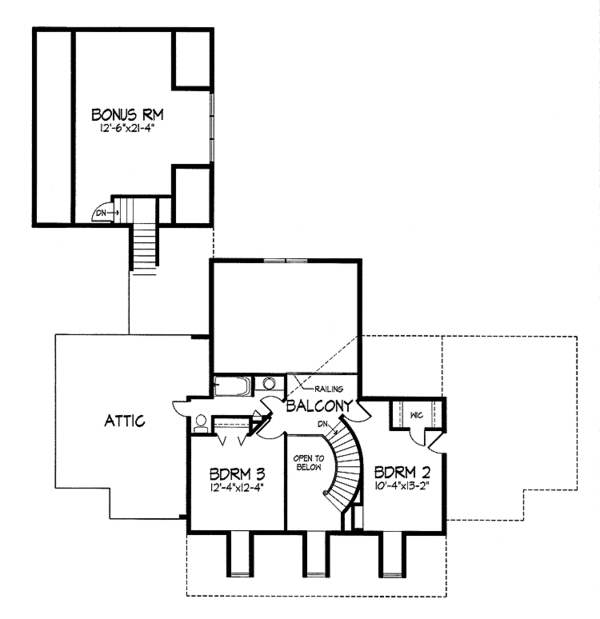 House Plan Design - Country Floor Plan - Upper Floor Plan #320-1420