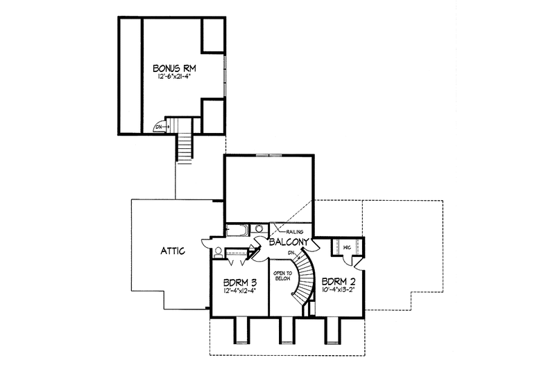 Home Plan - Floor Plan - Upper Floor for Country House Plan #320-1420 - 3 bed, 2.5 bath