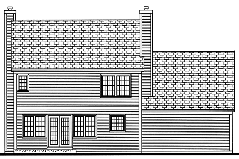 Home Plan - Exterior - Rear Elevation for Colonial House Plan #3-273 - 3 bed, 2.5 bath
