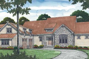 House Design - Exterior - Front Elevation for Craftsman House Plan #453-470 - 6 bed, 5.5 bath