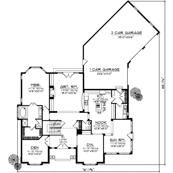 Dream House Plan - Traditional Floor Plan - Main Floor Plan #70-695