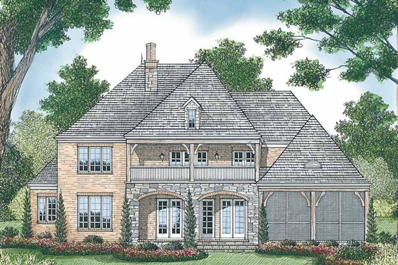 Architectural House Design - Exterior - Rear Elevation for Country House Plan #453-449 - 4 bed, 4.5 bath