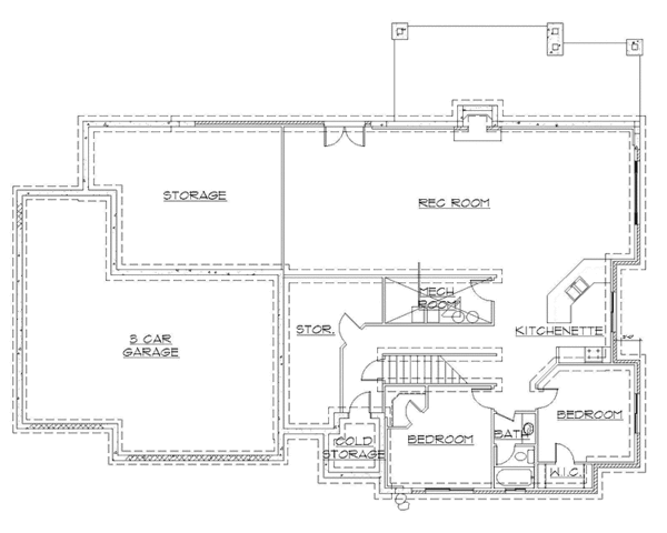 Home Plan - Cottage Floor Plan - Lower Floor Plan #945-109