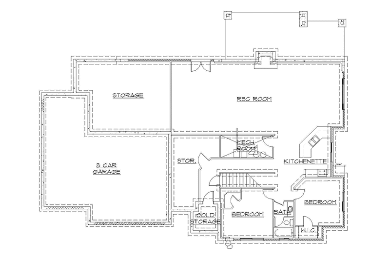 Home Plan - Floor Plan - Lower Floor for Cottage House Plan #945-109 - 2 bed, 2.5 bath