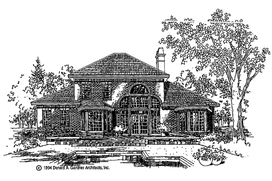 Exterior - Rear Elevation for Traditional House Plan #929-456 - 4 bed, 3 bath
