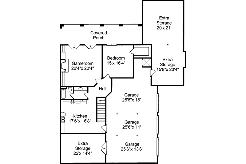 Home Plan - Floor Plan - Lower Floor for Country House Plan #37-266 - 4 bed, 4 bath