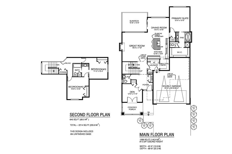 Architectural House Design - Floor Plan - Main Floor for Craftsman House Plan #1100-178 - 3 bed, 2.5 bath