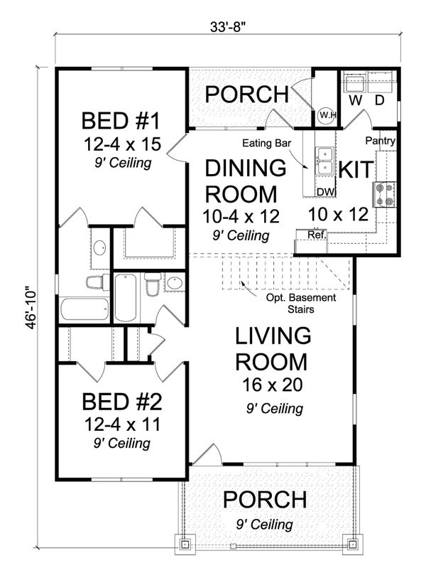 Home Plan - Cottage Floor Plan - Main Floor Plan #513-2084