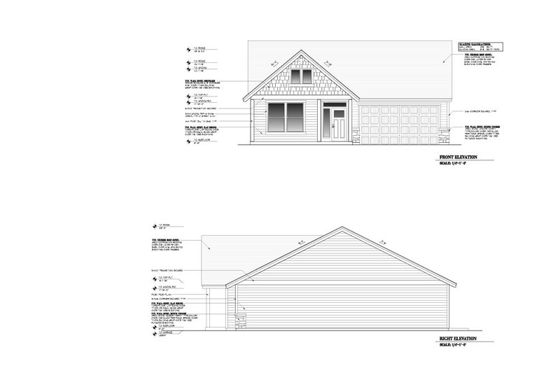 House Blueprint - Exterior - Other Elevation for Craftsman House Plan #53-738 - 3 bed, 2 bath