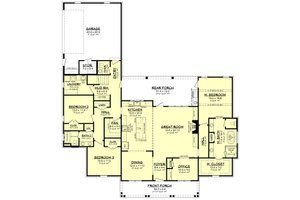 Floor Plan - Main Floor for Southern House Plan #430-216 - 3 bed, 2.5 bath