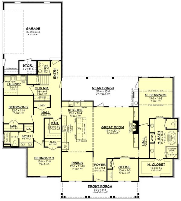 Southern Floor Plan - Main Floor Plan #430-216