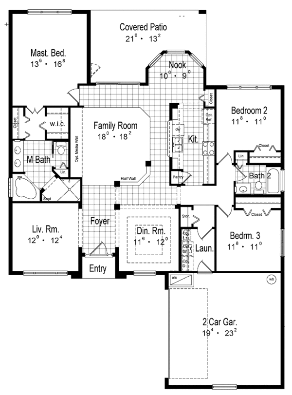 Dream House Plan - Mediterranean Floor Plan - Main Floor Plan #417-770