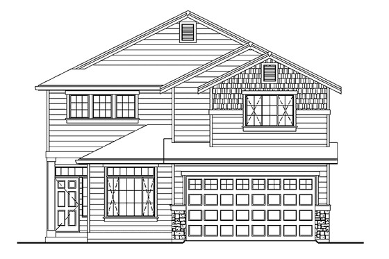Exterior - Front Elevation 3 for Contemporary House Plan #951-11 - 4 bed, 2.5 bath