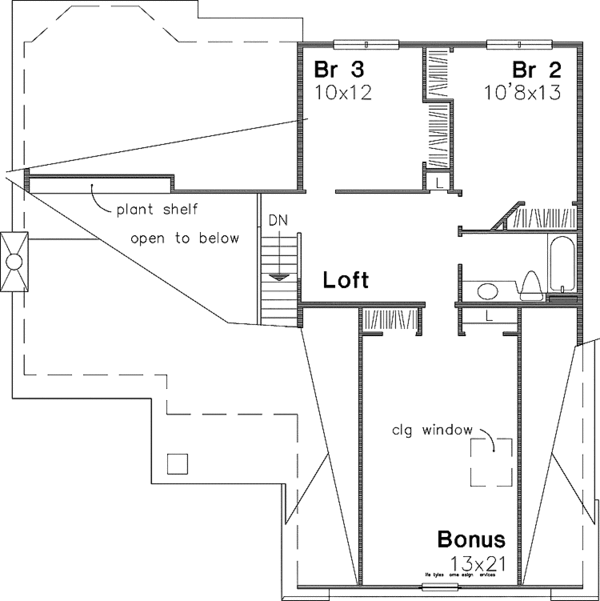 Architectural House Design - Traditional Floor Plan - Upper Floor Plan #320-528
