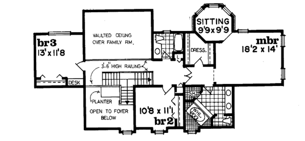 Dream House Plan - Traditional Floor Plan - Upper Floor Plan #47-726