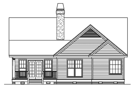 Exterior - Rear Elevation for Ranch House Plan #929-304 - 3 bed, 2 bath
