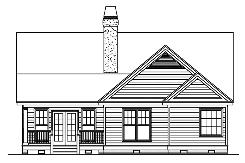 Home Plan - Exterior - Rear Elevation for Ranch House Plan #929-304 - 3 bed, 2 bath