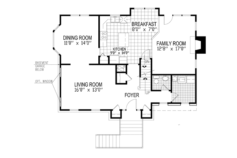 Home Plan - Floor Plan - Main Floor for European House Plan #953-81 - 4 bed, 2.5 bath