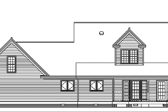 Exterior - Rear Elevation for Country House Plan #929-196 - 3 bed, 2.5 bath