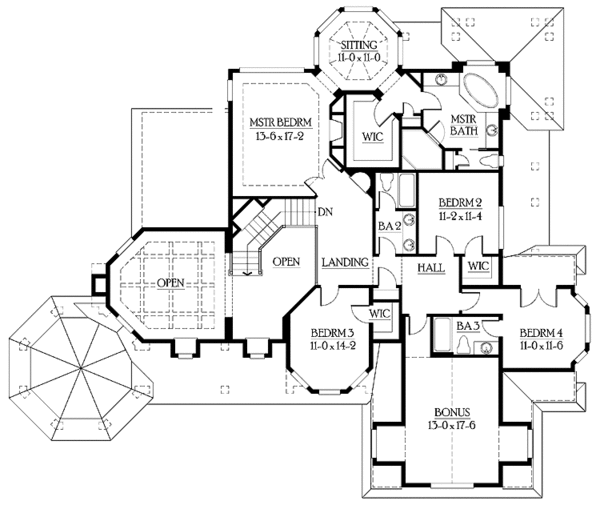 Architectural House Design - Craftsman Floor Plan - Upper Floor Plan #132-458