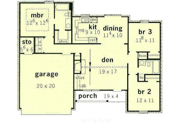 Traditional Floor Plan - Main Floor Plan #16-107