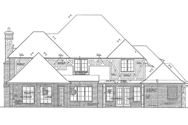 Dream House Plan - Exterior - Rear Elevation for European House Plan #310-1277 - 4 bed, 4.5 bath