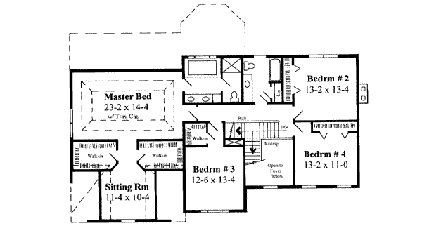 Traditional Floor Plan - Upper Floor Plan #75-180