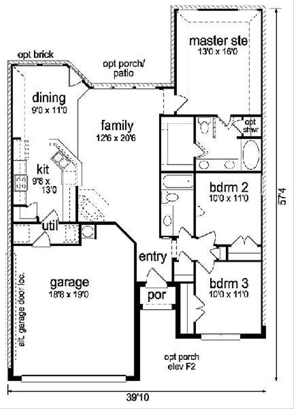 Craftsman Floor Plan - Main Floor Plan #84-263
