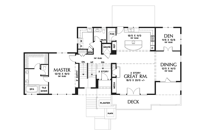 Architectural House Design - Floor Plan - Main Floor for Prairie House Plan #48-922 - 3 bed, 2.5 bath