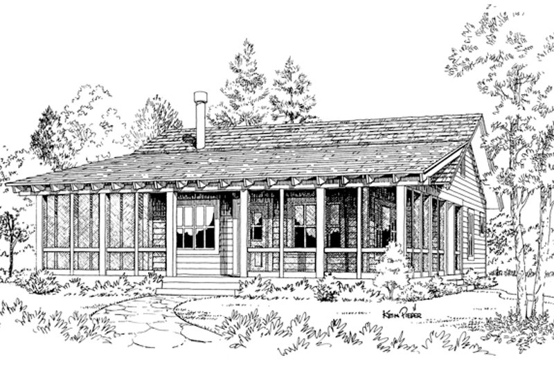 Dream House Plan - Exterior - Front Elevation 4 for Country House Plan #942-13 - 2 bed, 2 bath
