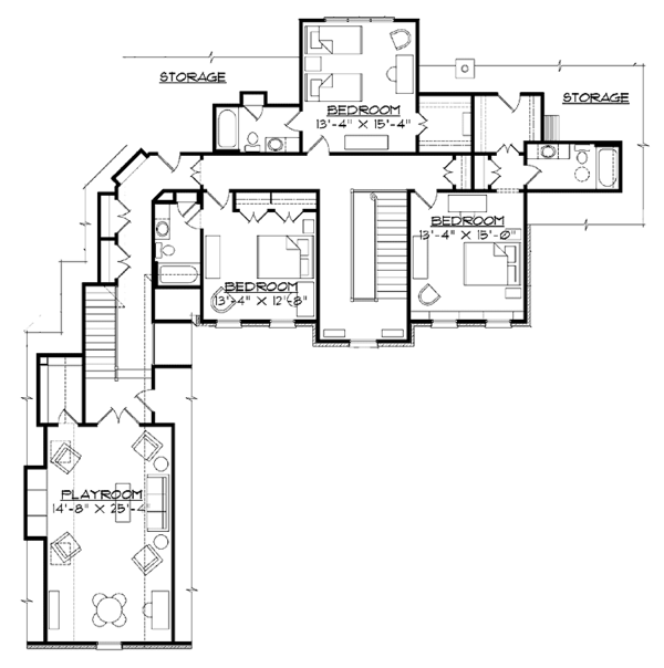 Dream House Plan - Colonial Floor Plan - Upper Floor Plan #1054-12