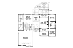 Floor Plan - Main Floor for Ranch House Plan #929-1002 - 3 bed, 2 bath
