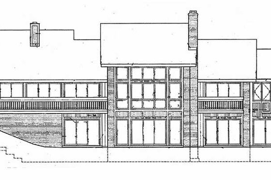 Exterior - Rear Elevation for Contemporary House Plan #72-784 - 4 bed, 3.5 bath