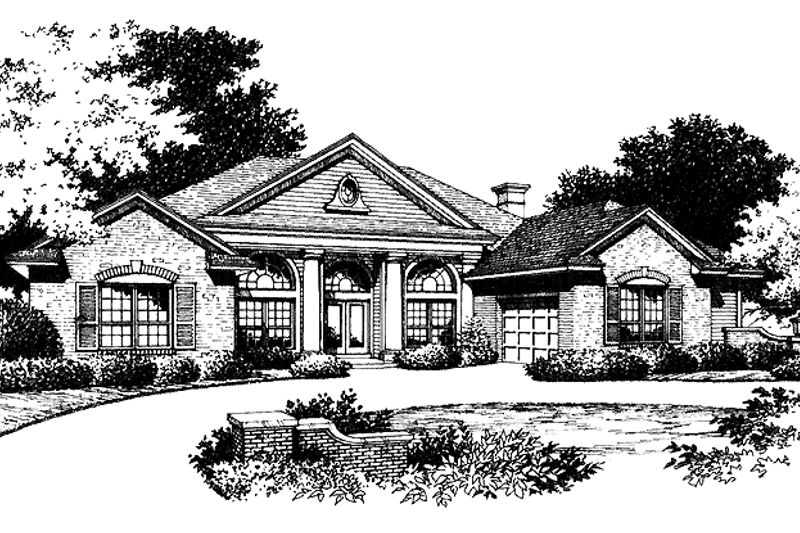 House Blueprint - Classical Exterior - Front Elevation Plan #417-653