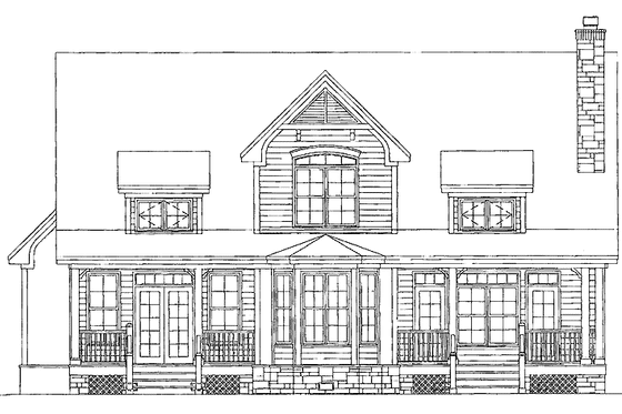 Exterior - Rear Elevation for European House Plan #929-597 - 3 bed, 2.5 bath