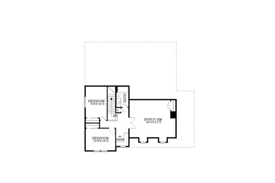 Floor Plan - Upper Floor for Craftsman House Plan #53-702 - 5 bed, 2.5 bath
