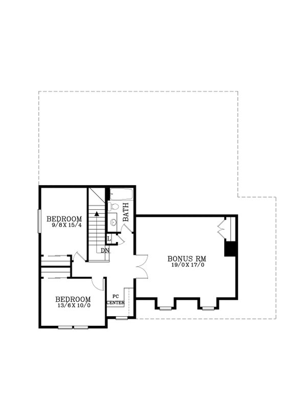 Craftsman Floor Plan - Upper Floor Plan #53-702
