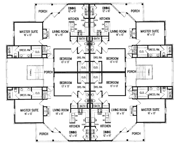 House Design - Colonial Floor Plan - Main Floor Plan #45-410