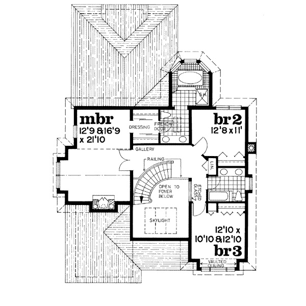 European Floor Plan - Upper Floor Plan #47-462