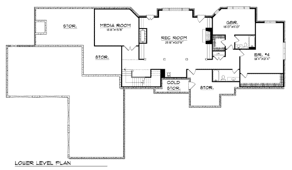Architectural House Design - European Floor Plan - Lower Floor Plan #70-793