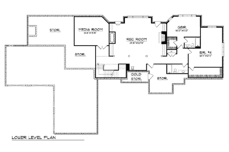 Home Plan - Floor Plan - Lower Floor for European House Plan #70-793 - 5 bed, 4.5 bath