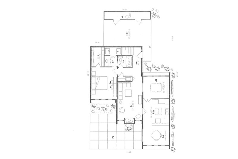 Dream House Plan - Floor Plan - Main Floor for Contemporary House Plan #405-343 - 3 bed, 2 bath