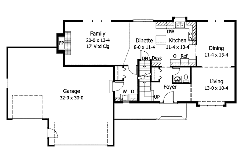 Home Plan - Floor Plan - Main Floor for Country House Plan #51-811 - 3 bed, 2.5 bath