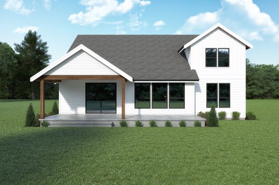 Exterior - Rear Elevation for Farmhouse House Plan #1070-175 - 3 bed, 2.5 bath